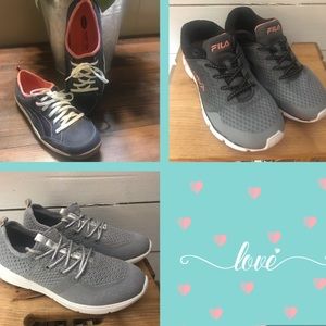 3 pair of tennis shoes Fila Dr Scholls & Jellypop